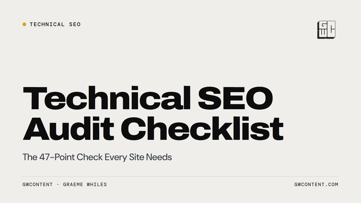 Technical SEO Audit Checklist: The 47-Point Check Every Site Needs