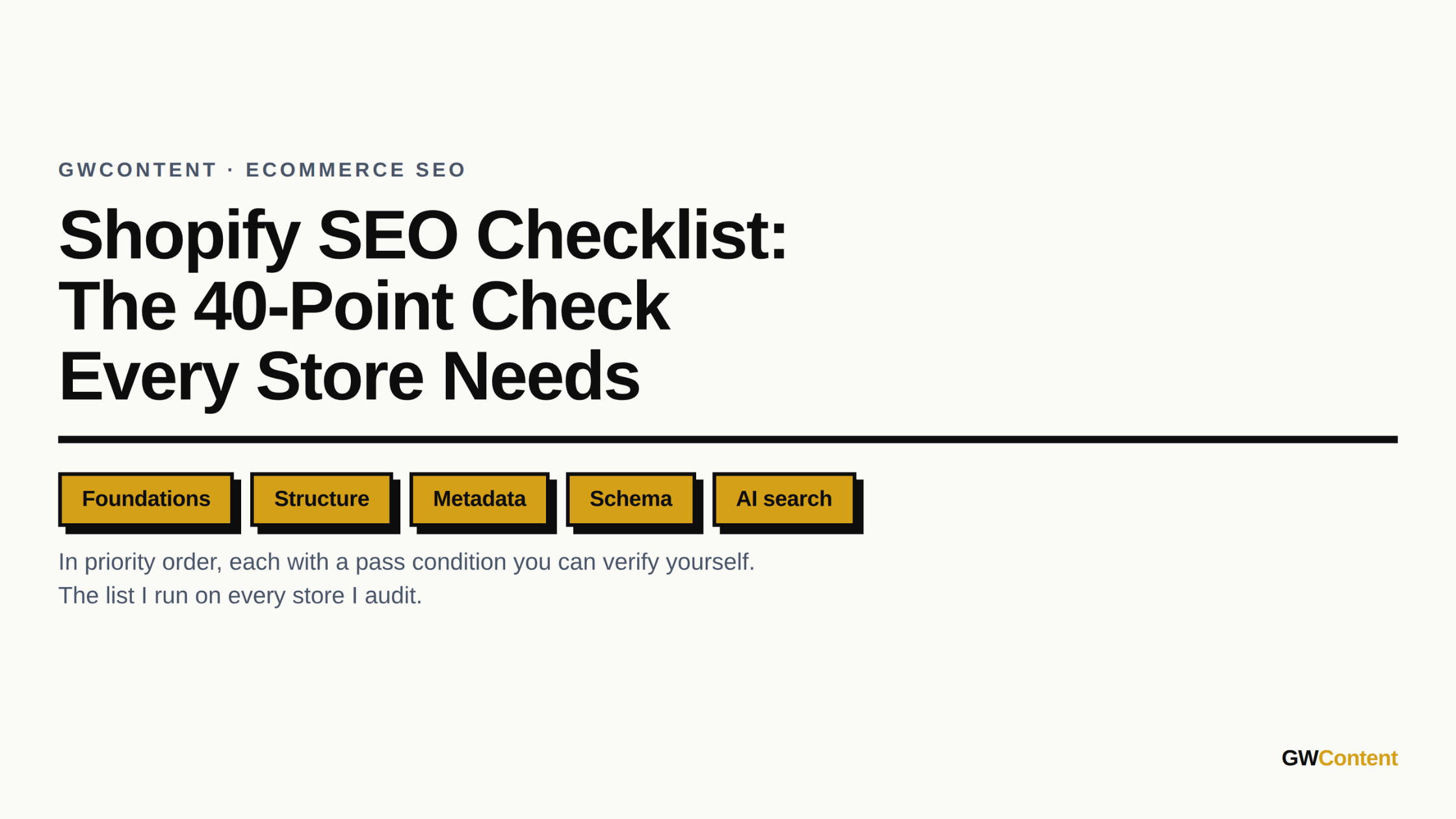 Shopify SEO Checklist: The 40-Point Check Every Store Needs (2026)