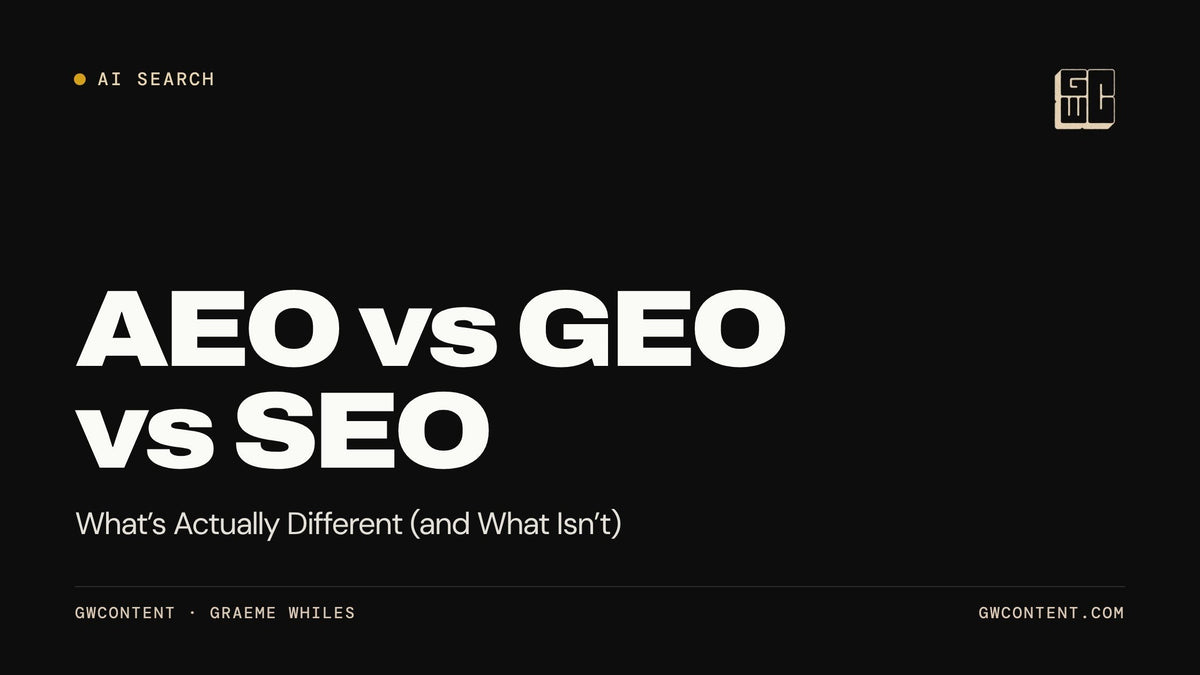 AEO vs GEO vs SEO: What's Actually Different (and What Isn't)