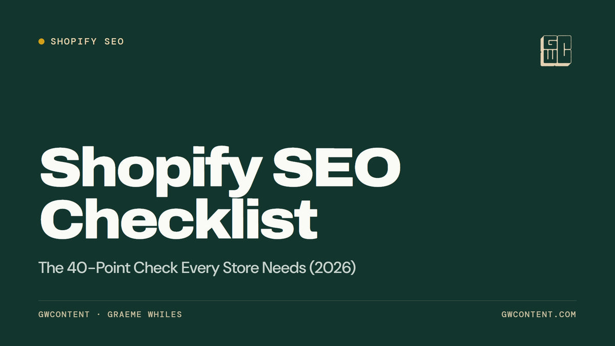 Shopify SEO Checklist: The 40-Point Check Every Store Needs (2026)